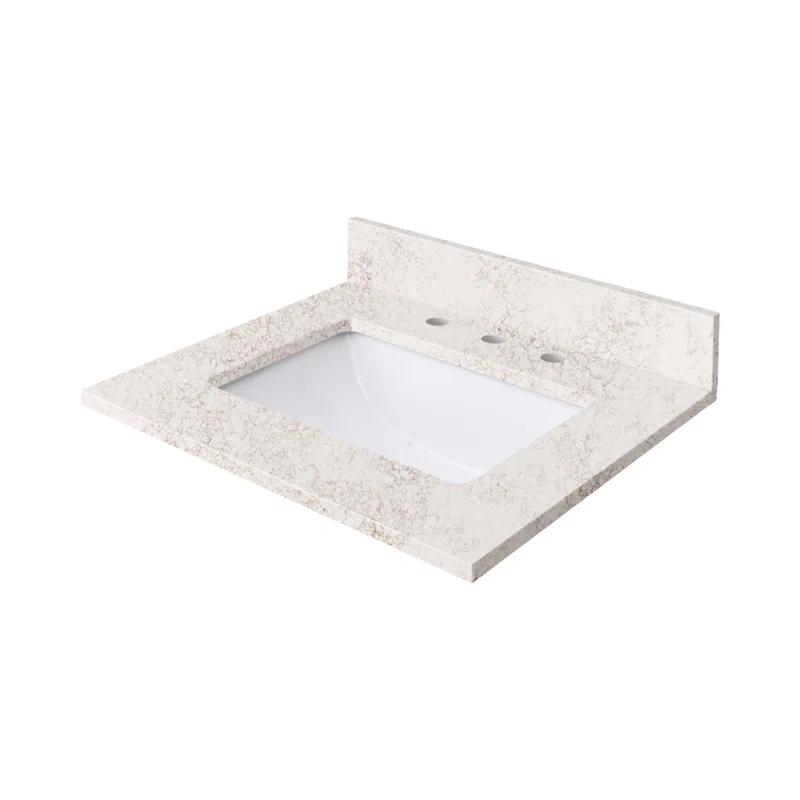 25'' Quartz Single Bathroom Vanity Top with Sink