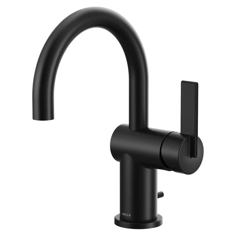 Sleek Matte Black Single-Hole Bathroom Faucet with ADA Compliant Handle