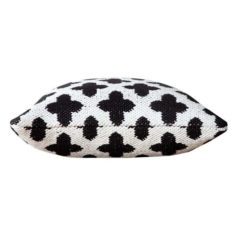Evette Rios Modern Textured Woven Geometric Throw Pillow