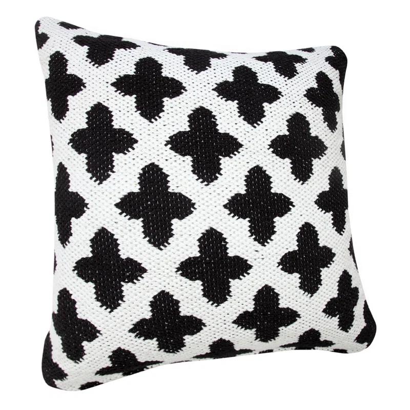 Evette Rios Modern Textured Woven Geometric Throw Pillow