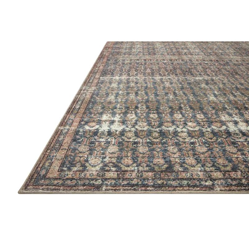 Ocean Blue Distressed Rectangular Synthetic Area Rug 3'6" x 5'6"