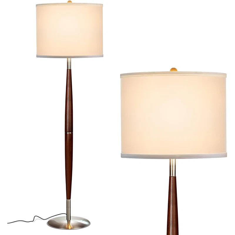 Lucas 61 in. Mid-Century Modern 1-Light LED Energy Efficient Floor Lamp