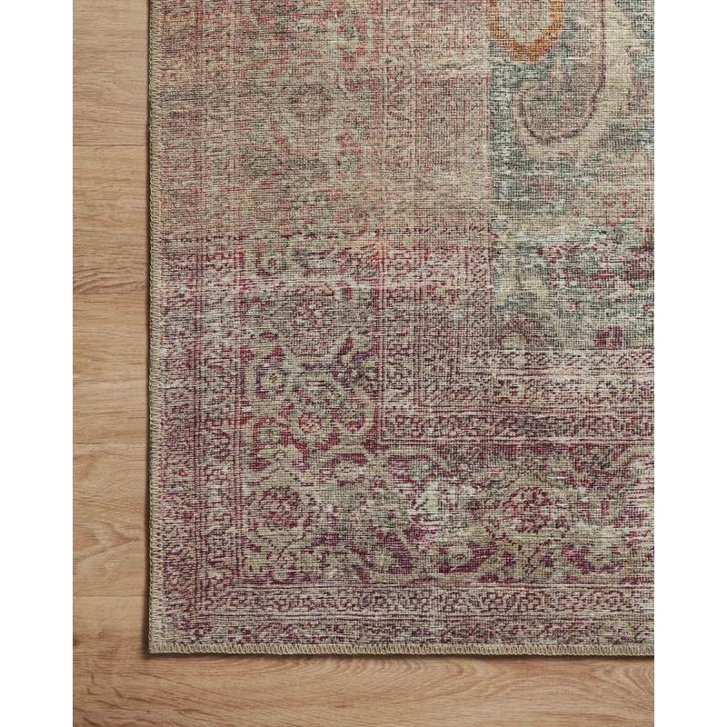 Traditional Vivid Red Rectangular Synthetic Area Rug