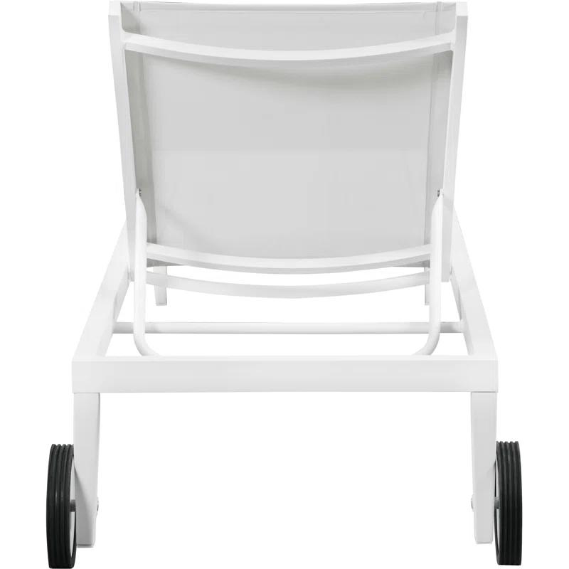 Velizar Mesh Waterproof Fabric Outdoor Patio Aluminum Mesh Chaise Lounge Chair