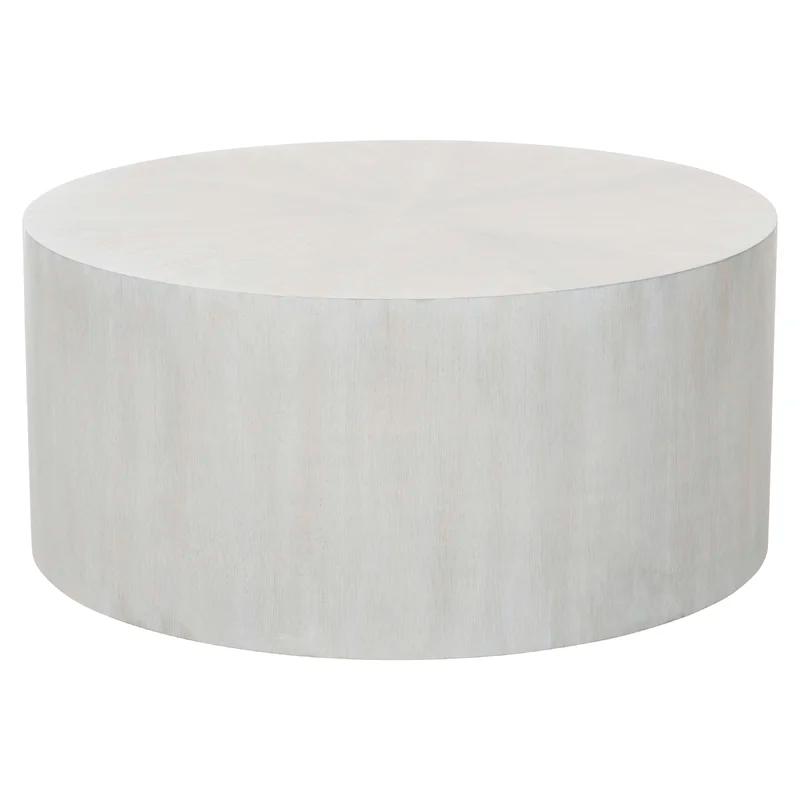 Thorne Transitional Round Off-White Wood Coffee Table with Storage
