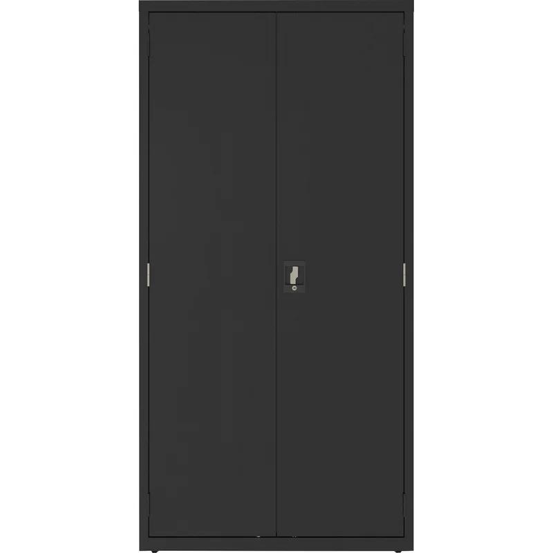 Lorell Adjustable 4-Shelf Black Steel Janitorial Office Cabinet