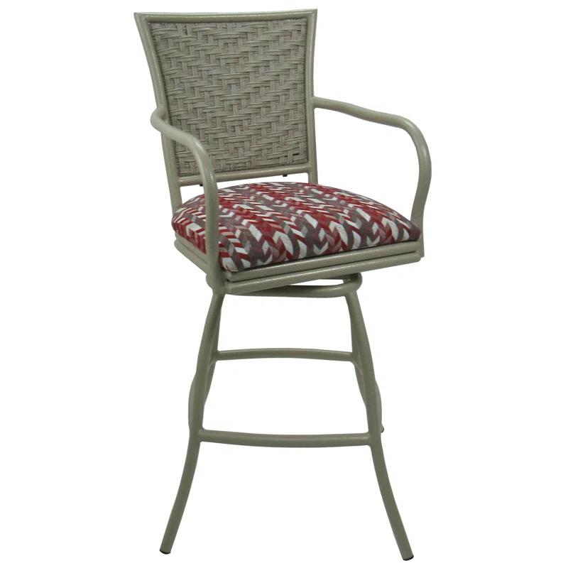 Tobias Designs Set Of 3 Outdoor Indoor Bar Stools Swivel Upholstered Counter Stool