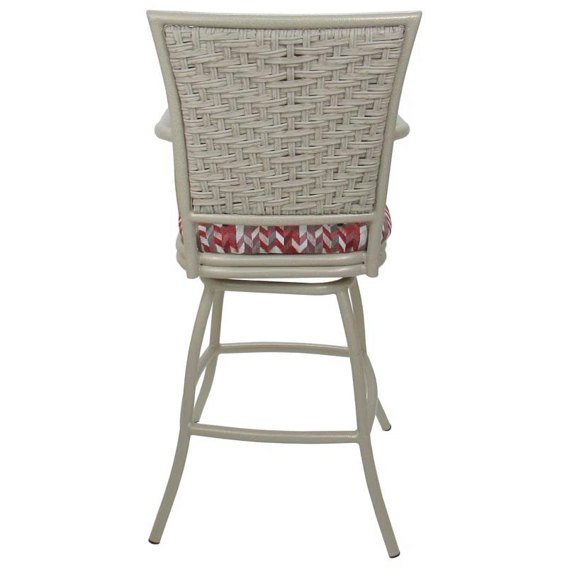 Tobias Designs Set Of 3 Outdoor Indoor Bar Stools Swivel Upholstered Counter Stool