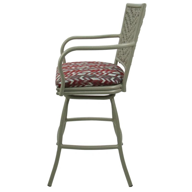 Tobias Designs Set Of 3 Outdoor Indoor Bar Stools Swivel Upholstered Counter Stool