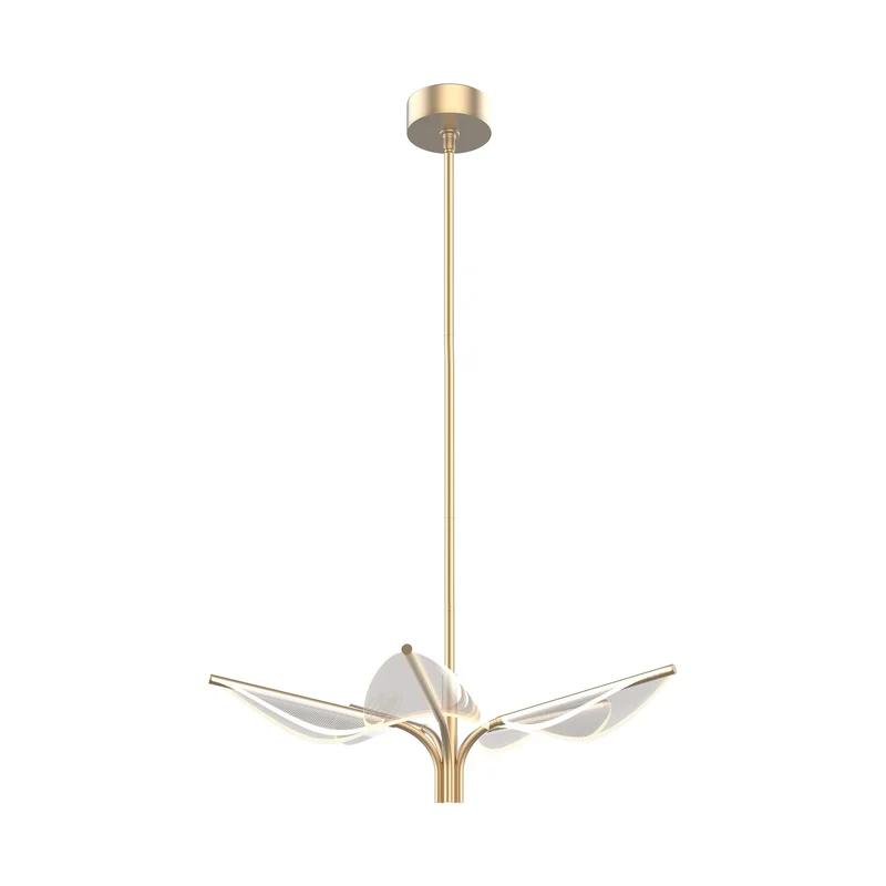 Flora Art Deco Inspired Brass & Glass LED Globe Pendant