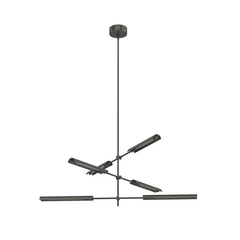 Astrid 6 - Light Dimmable LED Sputnik Modern Linear Chandelier