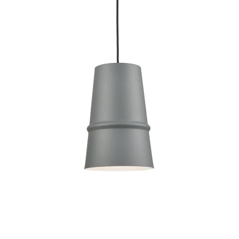 Castor 12" Single-Lamp Pendant in Brushed Nickel and Black