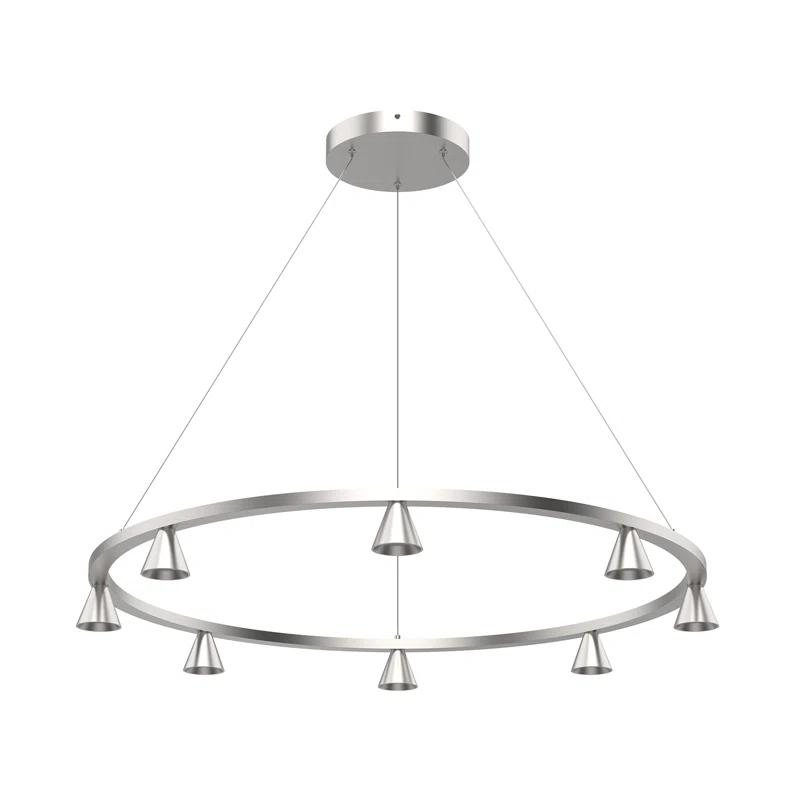 Kuzco Lighting 8 - Light Dimmable LED Wagon Wheel Chandelier