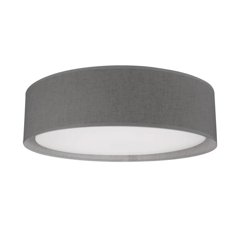 Dalton Textured Fabric LED Flush Mount in Gray, Energy Star