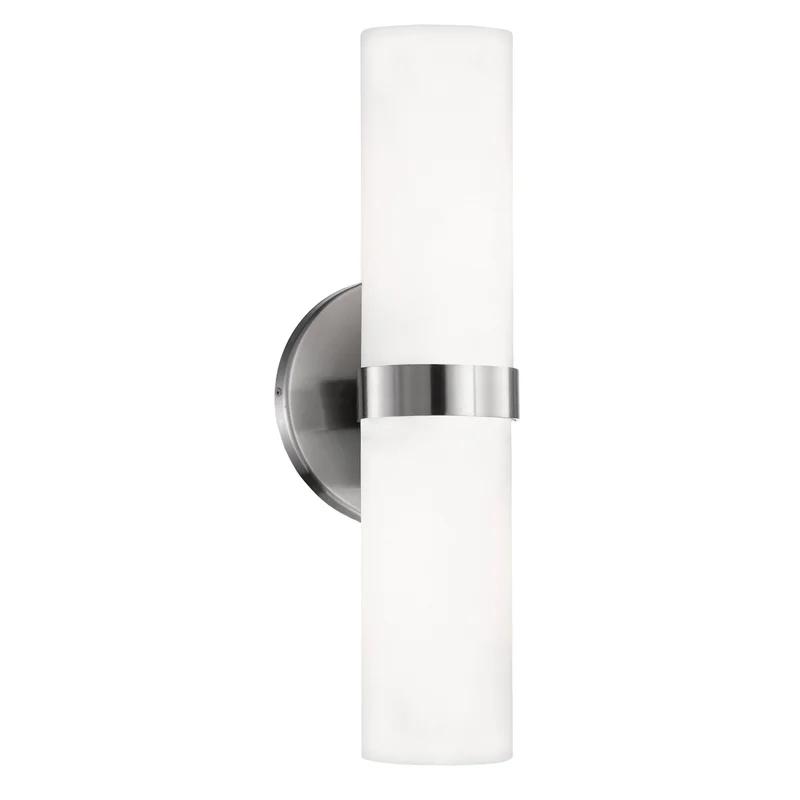 Milano 15" Brushed Nickel Cylinder LED Wall Sconce