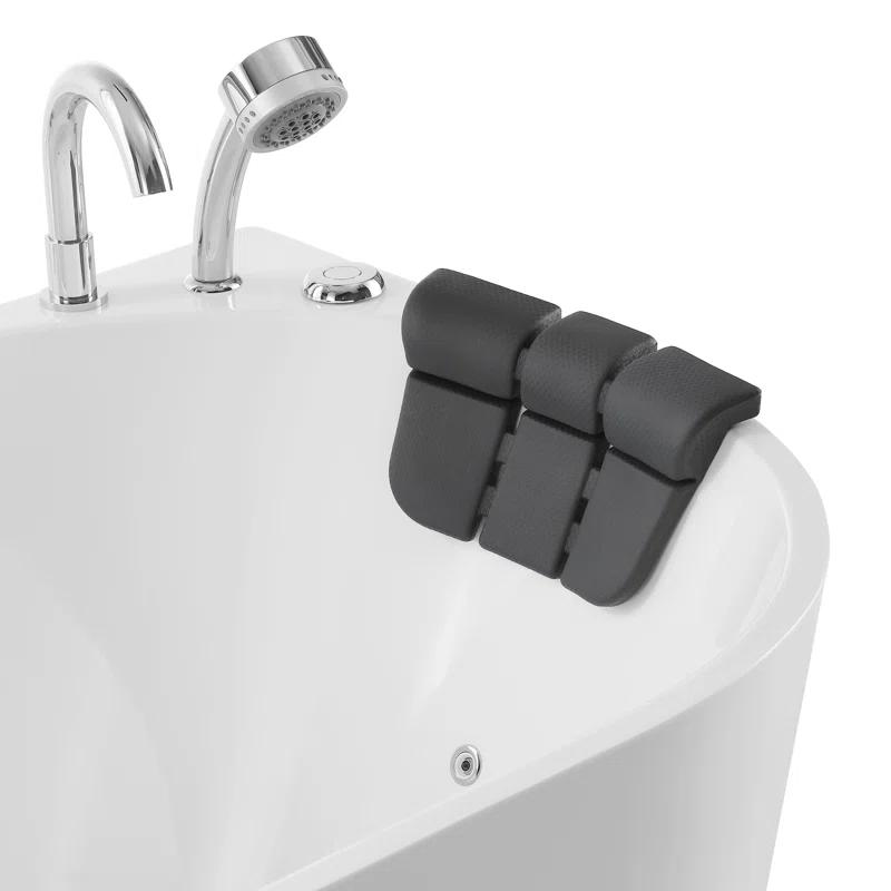 67'' x 33.5'' Freestanding Whirlpool Plastic / Acrylic Bathtub with Faucet