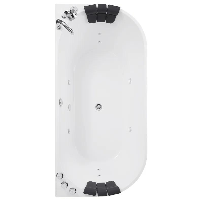 67'' x 33.5'' Freestanding Whirlpool Plastic / Acrylic Bathtub with Faucet