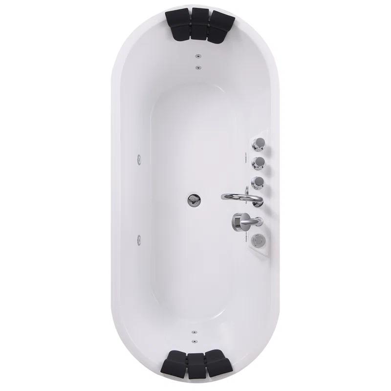 67'' x 28.7'' Freestanding Whirlpool Plastic / Acrylic Bathtub with Faucet