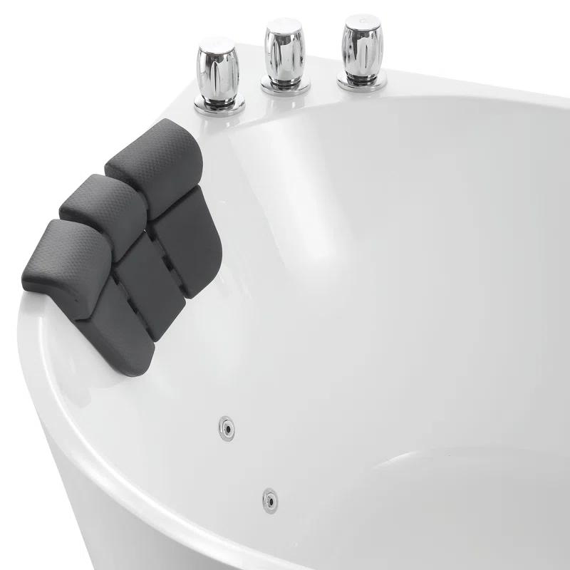 67'' x 33.5'' Freestanding Whirlpool Plastic / Acrylic Bathtub with Faucet