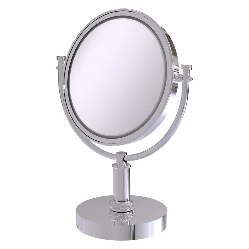 Mooresville 8" Polished Chrome Vanity Top Make-Up Mirror with 2x Magnification