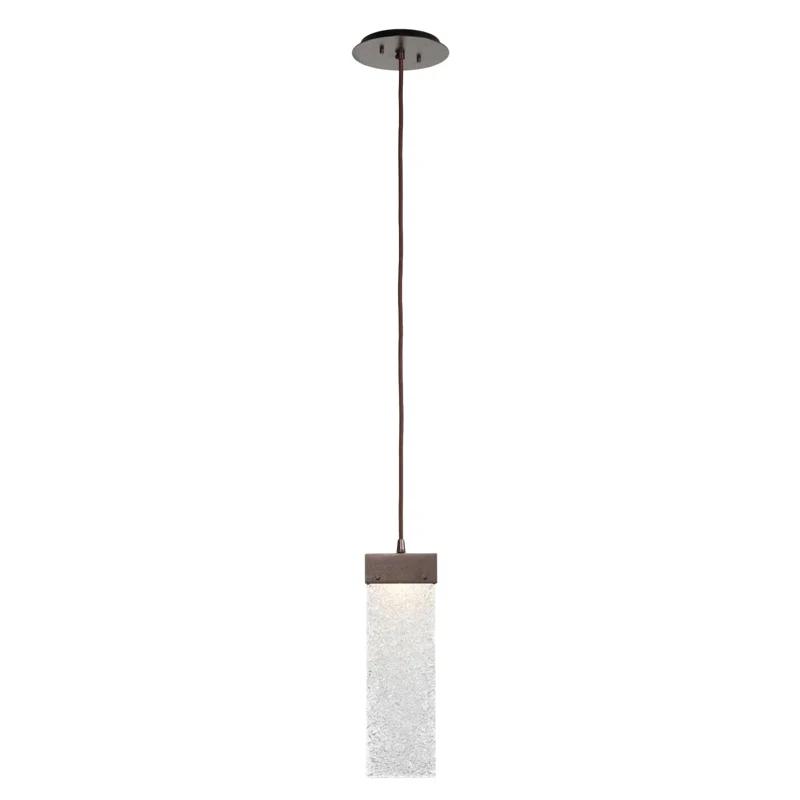 Bronze Glass Mini Drum Indoor/Outdoor LED Pendant Light