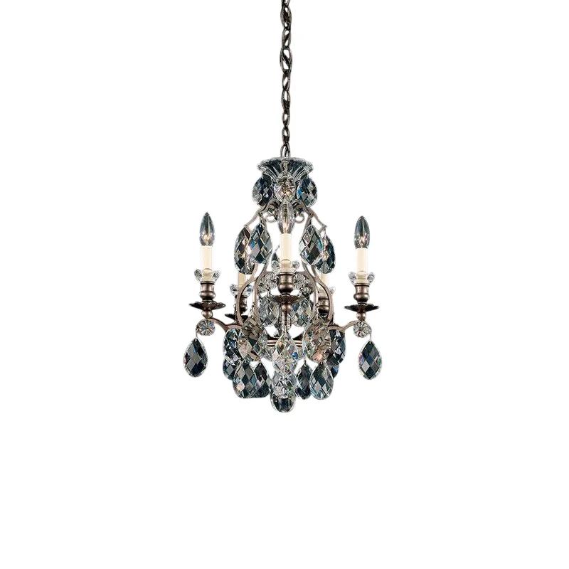 Renaissance Mini 5-Light Black Heritage Crystal Chandelier