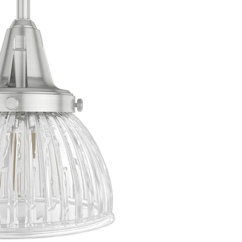 Cypress Grove 13" Brushed Nickel Fluted Glass Pendant Light