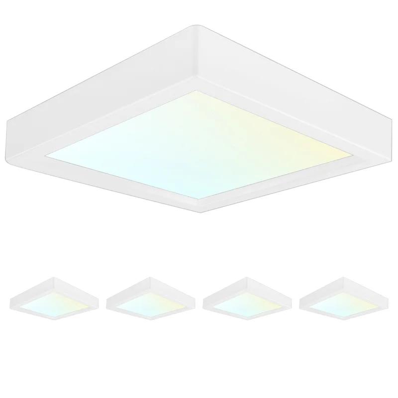 Sleek 4" Square LED Flush Mount Ceiling Light, 3-Color Adjustable