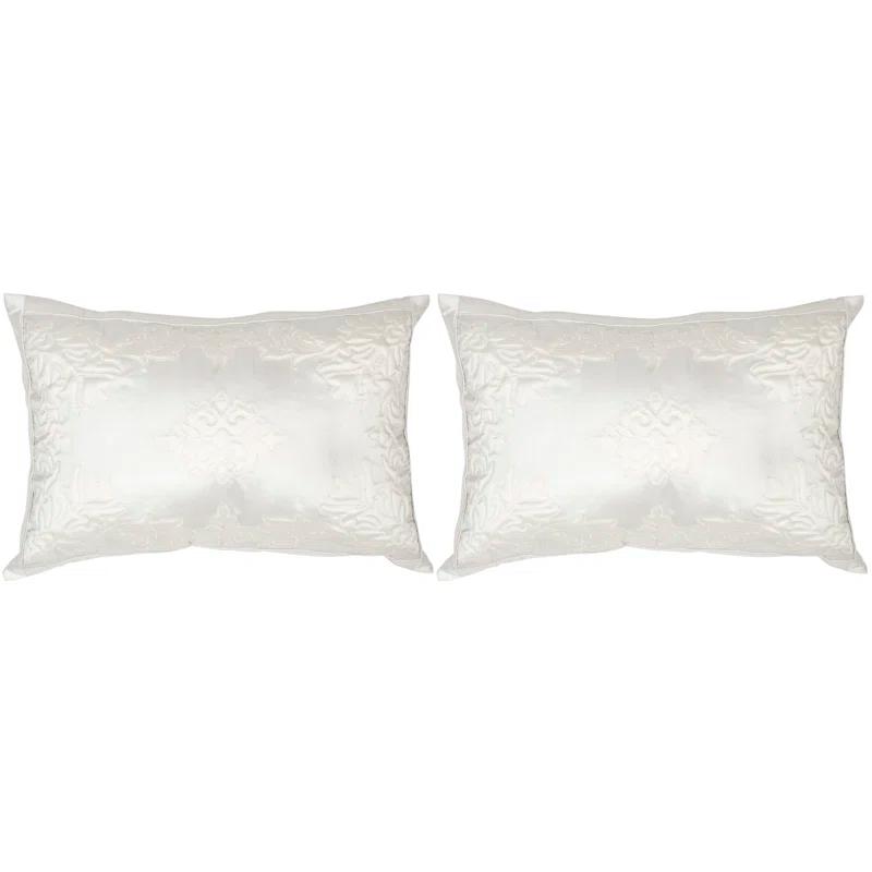 Embroidered Feather Throw Pillow (Set of 2)