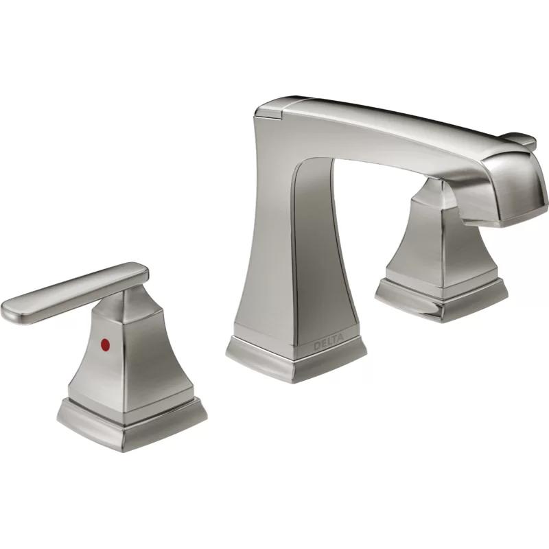 Brilliance Stainless Steel Widespread Bathroom Faucet with Brass Handles