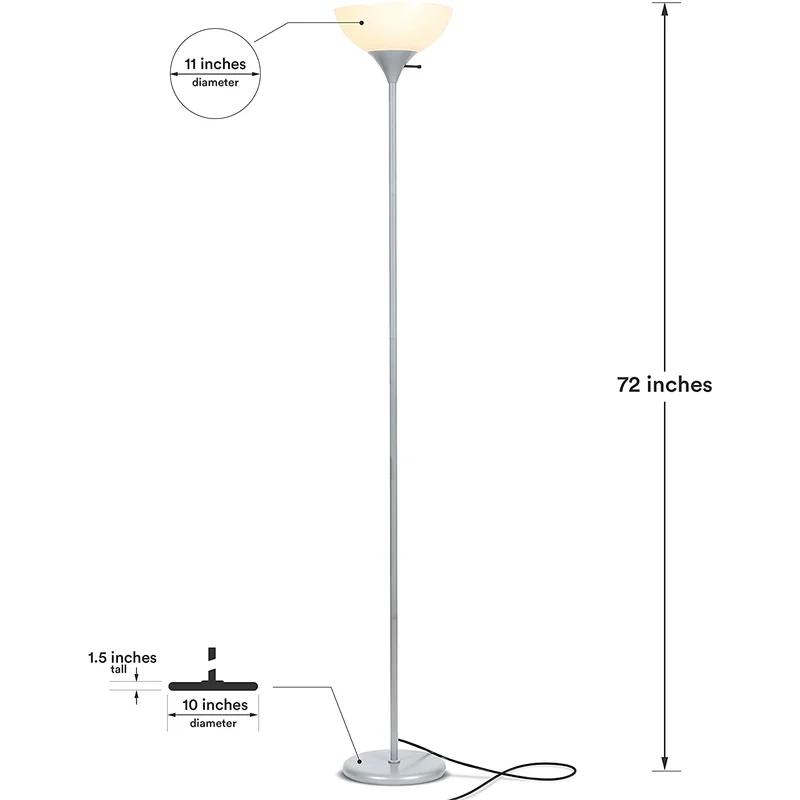 Brightech Sky Dome Silver Torchiere LED Floor Lamp for Kids and Nurseries