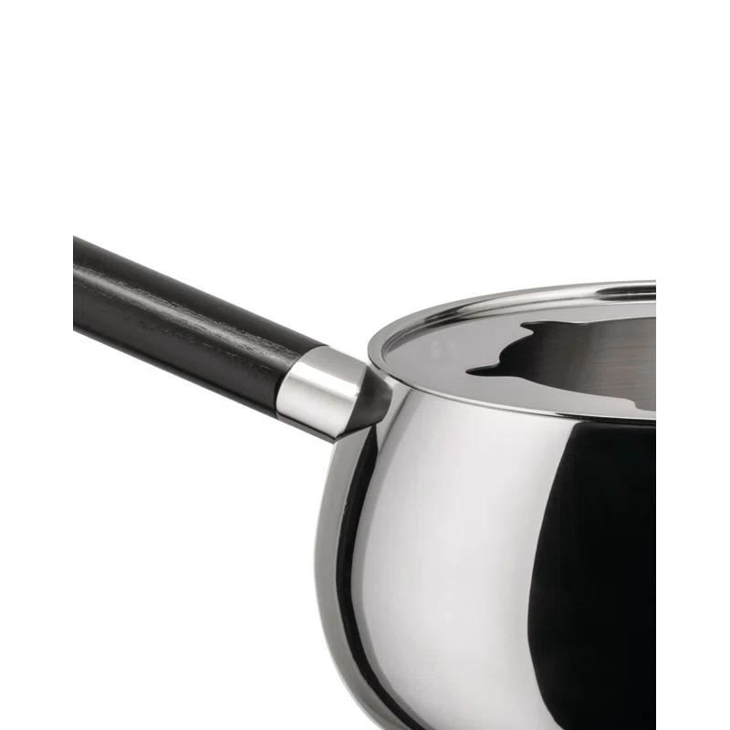 Stefano Giovannoni Mami 18/10 Stainless Steel Bourguignonne Set with Black Wood Accents