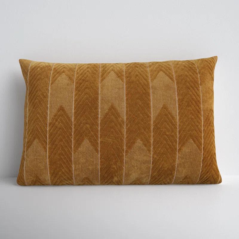 Floretta Embroidered Cotton Lumbar Throw Pillow