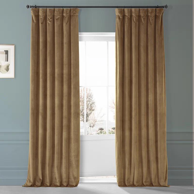 Loria Plush Velvet 100% Blackout Curtains For Bedroom, Living Room - Single Panel