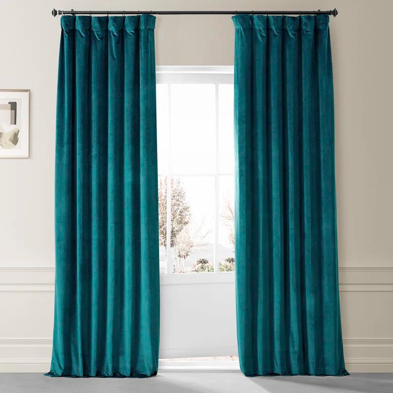 Loria Plush Velvet 100% Blackout Curtains For Bedroom, Living Room - Single Panel
