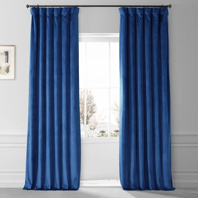 Loria Plush Velvet 100% Blackout Curtains For Bedroom, Living Room - Single Panel