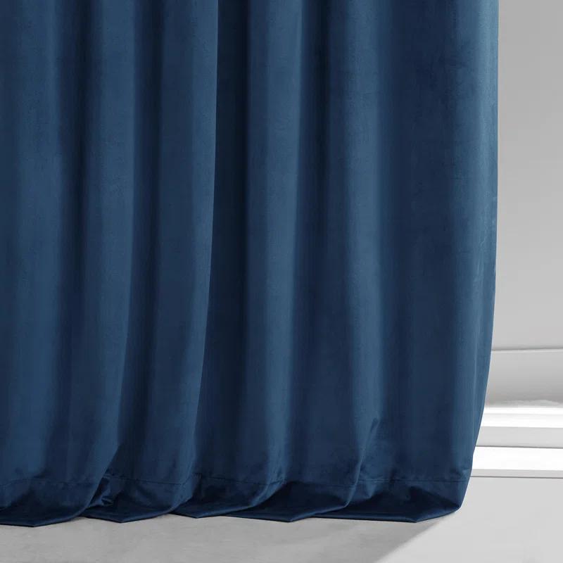 Loria Plush Velvet 100% Blackout Curtains For Bedroom, Living Room - Single Panel