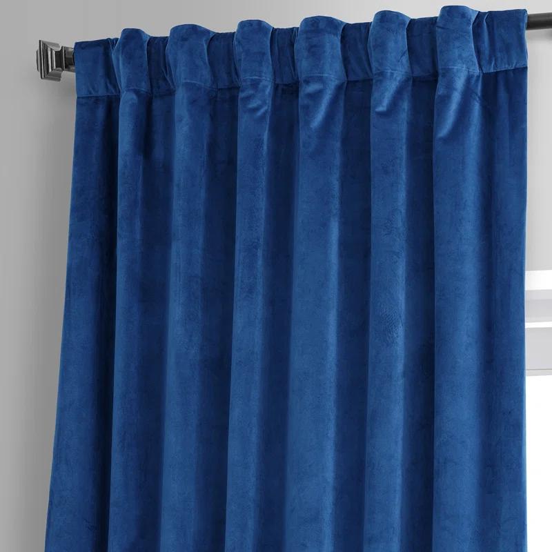 Loria Plush Velvet 100% Blackout Curtains For Bedroom, Living Room - Single Panel