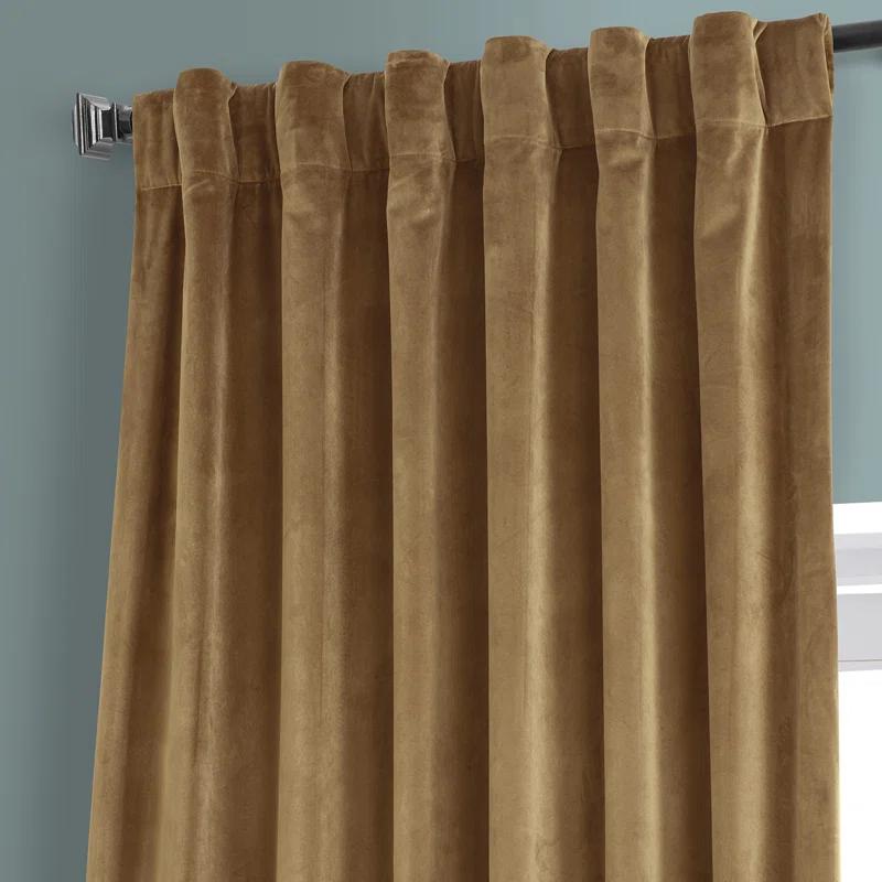 Loria Plush Velvet 100% Blackout Curtains For Bedroom, Living Room - Single Panel
