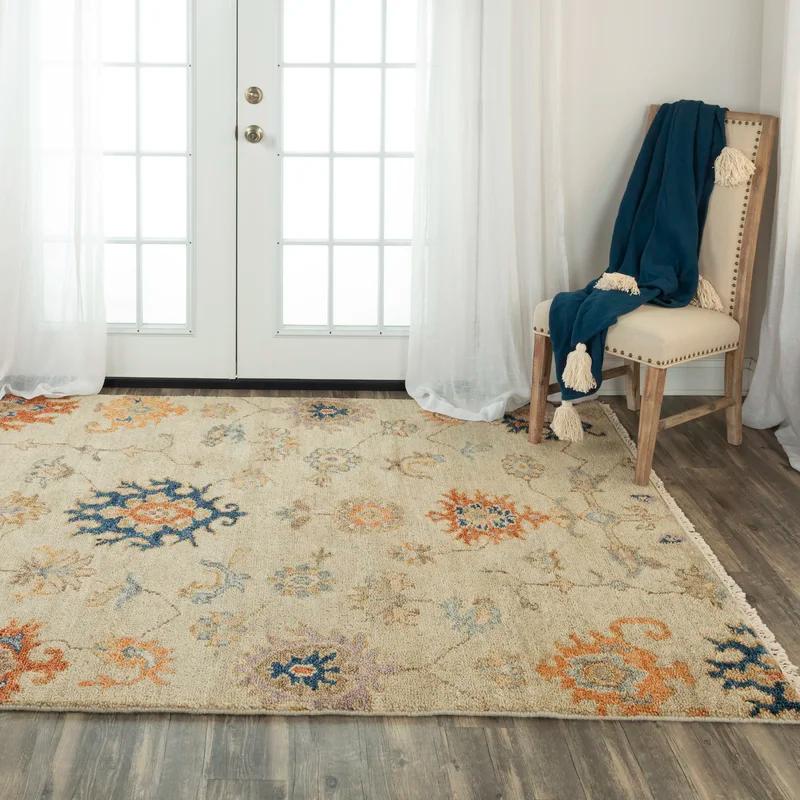 Transitional Hand-Knotted Indigo Wool Rug 8' x 10'