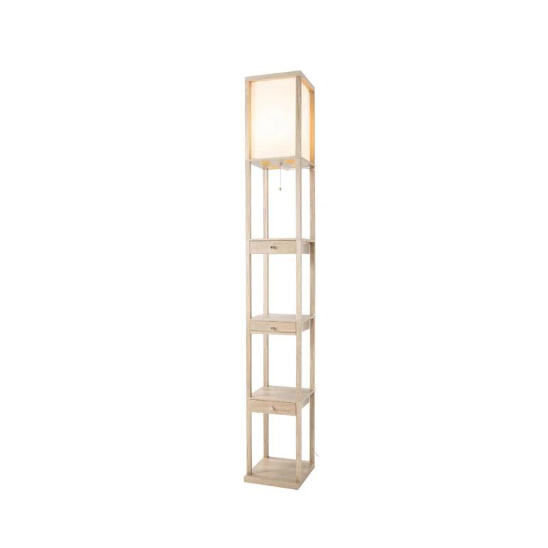 Latitude Run® 72" Column Floor Lamp With Shelves and 3 Drawers