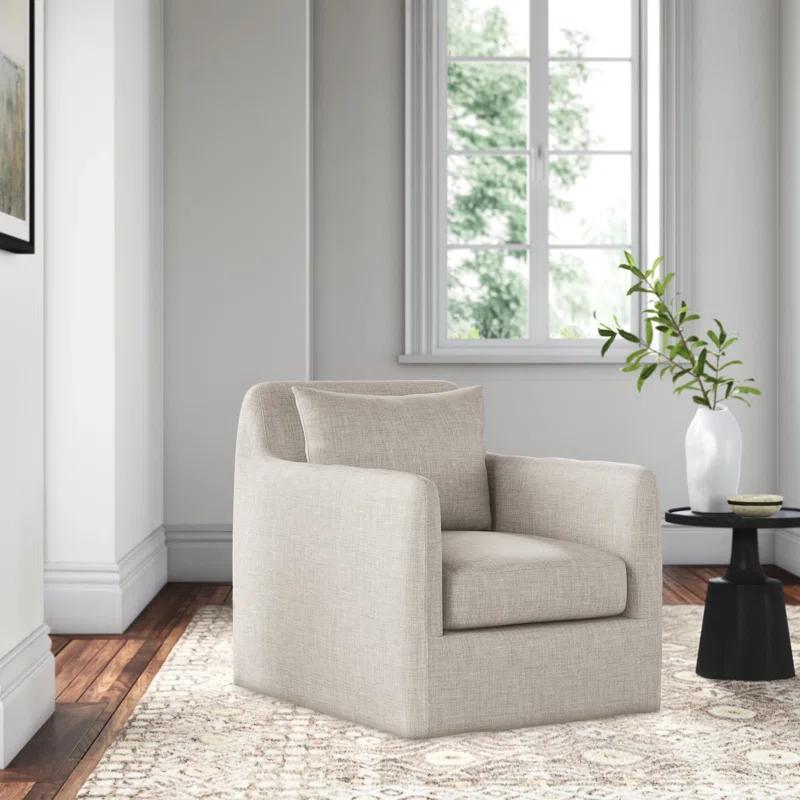 Orlena Outdoor Swivel Chair - Stone Grey