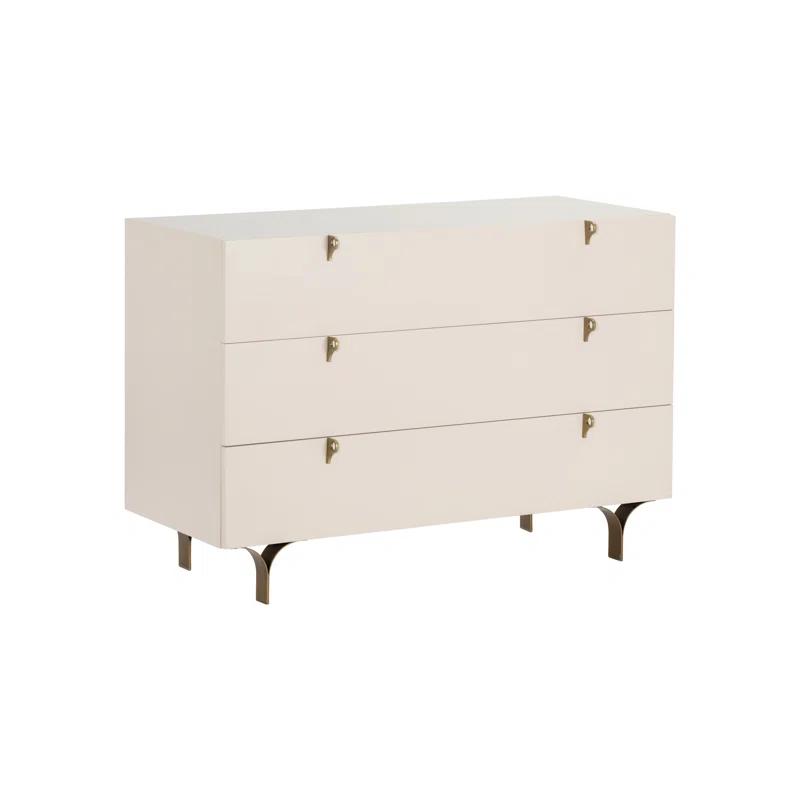 Celine Transitional 3-Drawer White Dresser