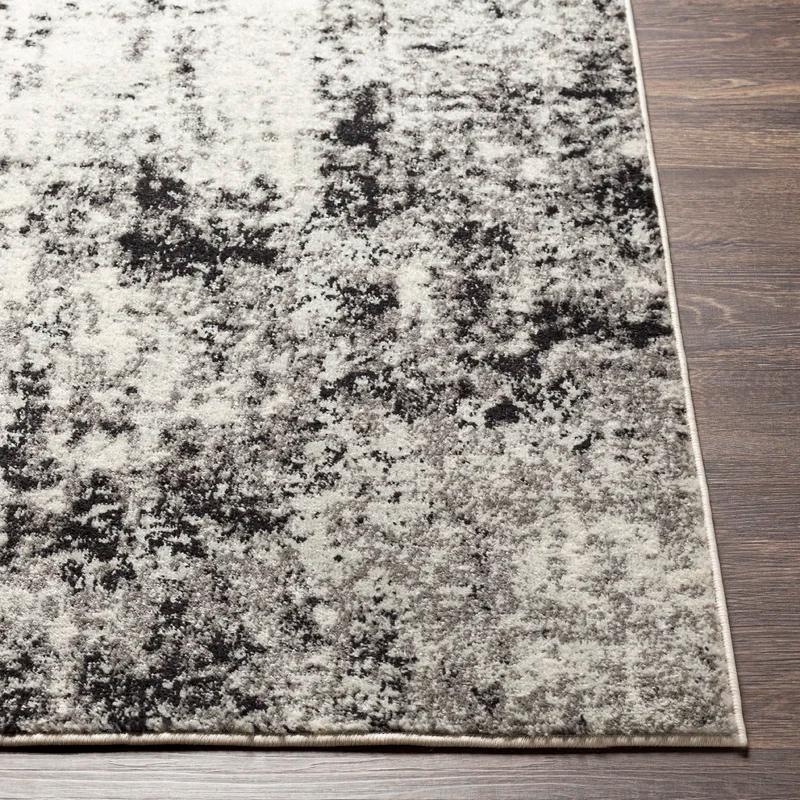 EasyCare Gray Synthetic 9' x 12' Stain-Resistant Rectangular Rug