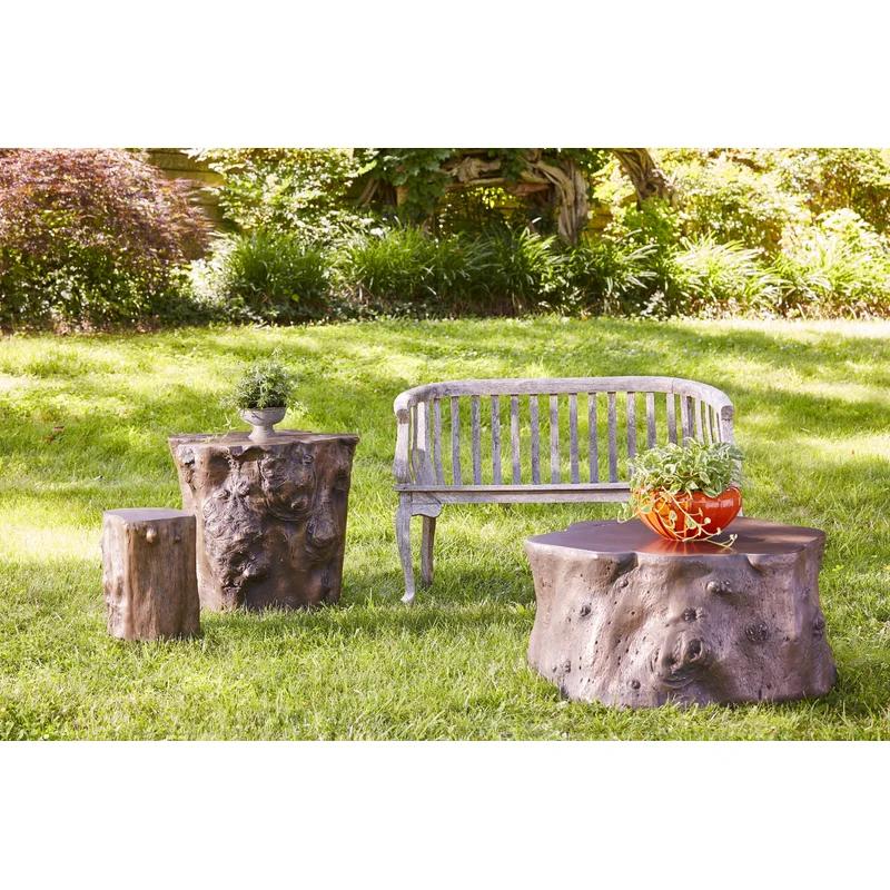 Cast Naturals Large Bronze Log Stool for Modern Outdoor Seating