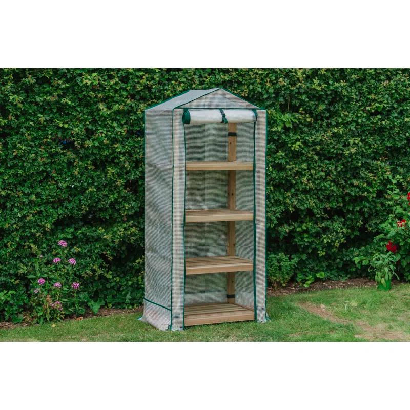 Gardman Elegance 24"x19" Wooden 4-Tier Greenhouse with UV Treated Cover