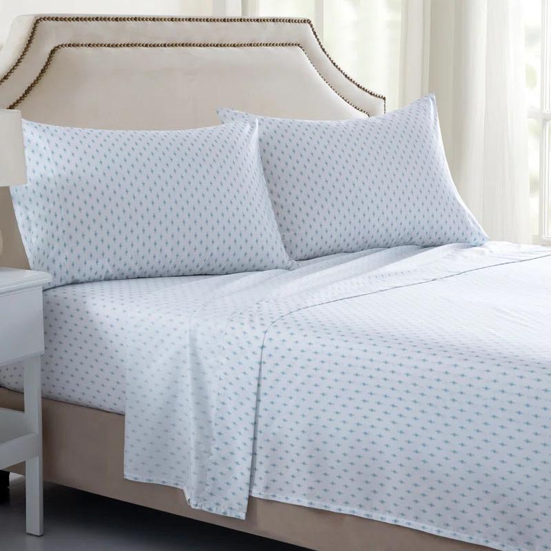 Flash Popup Penelope & Paul Geo Tiles Wrinkle Resistant Sheet Microfiber Twill Geometric Sheet Set