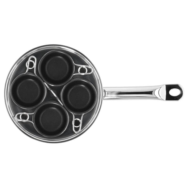 Demeyere Resto 4-cup Stainless Steel Egg Poacher Set