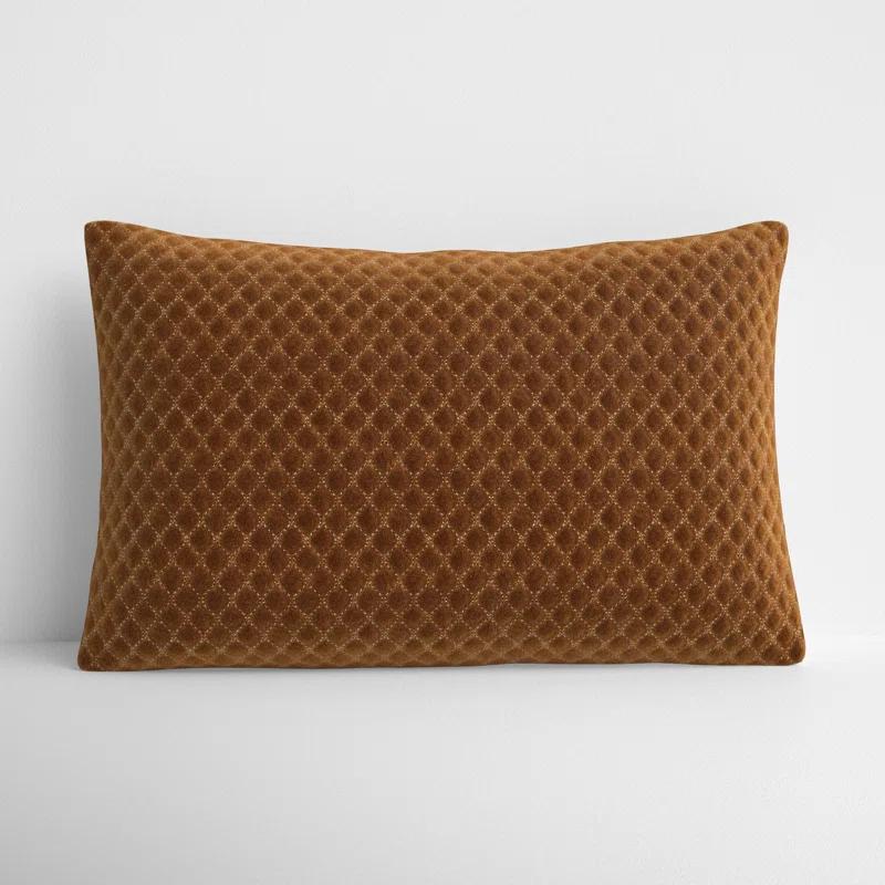 Floretta Embroidered Cotton Lumbar Throw Pillow