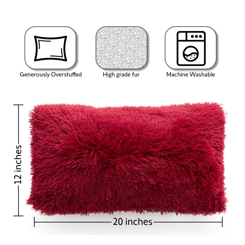 Cheer Collection Cheer Collection Shaggy Hair Decorative Throw Pillows (Set of 2)